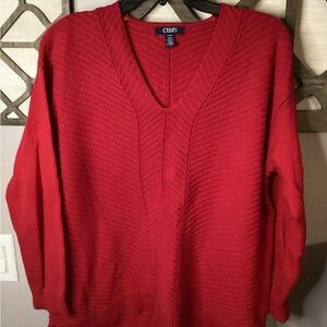 Chaps Women's Red V-Neck Sweater